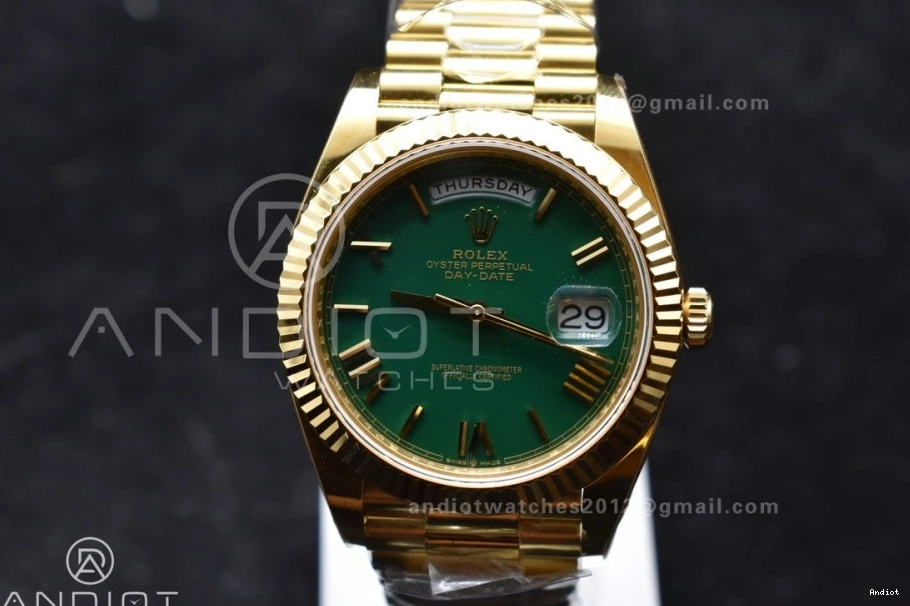 Edition Best Date 40 Weight) VR3255 President (Gain 228238 on 1:1 Green Day ARF Dial YG Roman Bracelet 1201